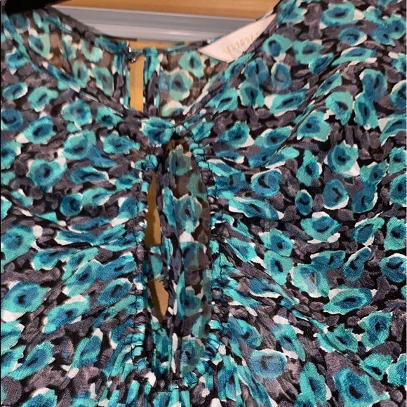 REBECCA TAYLOR Climbing Rose Long Sleeve Silk Blend Dress - Picture 9 of 14